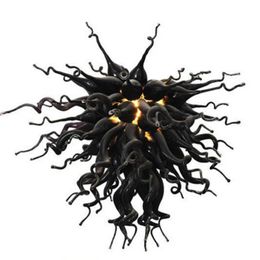 Classic Black Chandelier Luxury Living Room Kitchen Pendant Lamp Chihuly Hand Blown Glass Ceiling Lights for Art Decoration