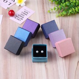 24 Square Jewellery Travel Organiser Gift Box with Black Sponge Eco Friendly Small Favours Ring Storage Box 5x5cm Cardboard Case 231227