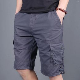 Men's Shorts 2024 Summer Cargo Men Fashion Multi Pocket Solid Colour Causal Mens Loose Outdoor Mid