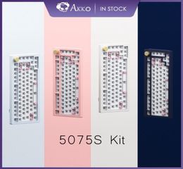 Keyboards Akko 5075S Kit DIY for Custom RGB Backlit 5Pin swap Mechanical Gaming 75 Layout with Knob Barebone 2210312017736