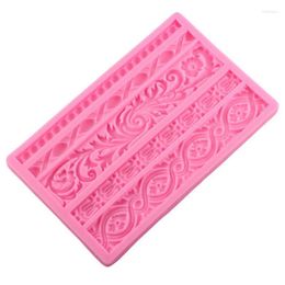 Baking Moulds Striped Embossed Cake Rim Silicone Mould Birthday Decoration Candy Chocolate Kitchen Food Grade Tools