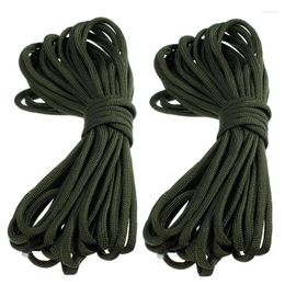 Charm Bracelets 2X 7 Rope Paracord Parachute Resistant Camping Survival Color: Army Green Length: 15M