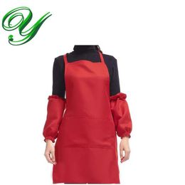Aprons aprons with pockets sleeves chef apron kitchen cooking aprons waitress server pinafore Polyester plain Colour garden apron for girl