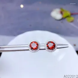 Stud Earrings KJJEAXCMY Fine Jewelry Natural Garnet 925 Sterling Silver Girl Ear Studs Gift Birthday Party Wedding Engagement Chr