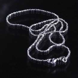 whole 100pcs lot bamboo chain 925 sterling silver necklace chains lobster clasper 16 18 20 22 24 26 28 30 8 sizes choose296O