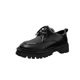 Fujeak Comfortable Men Shoes Korean Style Business Casual Thick Soled Leather Wedding Loafers Male Shoe Nonslip 231227