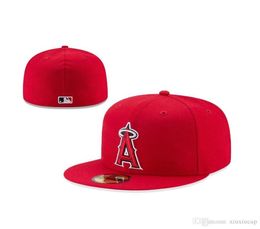 2022 Men's Sport Team Fitted Caps Angels Red Popular Hip Hop Full Closed Design Solid Color Letter A's Green Yellow Color B ASF Size Baseball Fitted Hats5043245