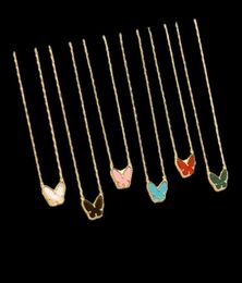 2020 Brand Gold Color Fashion Jewelry For Women Colorful Butterfly Neckalce Pendant Cute Fashion Party Gold Color Jewelry8258439