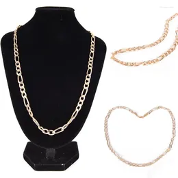 Chains Gold Plated Men's Punk Chain Necklace Women Long Jewelry Statement Figaro Sweater