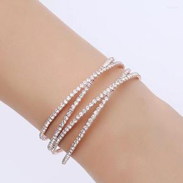 Bangle Crystal Rhinestone Bangles 4 Line Twisted Silver Plated And Gun Black Metal Wide Open Jewellery For Women