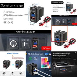 Car Electronics Car Charger Dual USB C PD Ports Phone Quick Charge QC3.0 Car Adapter Phone 12V Car Cigarette Lighter Socket Charger For TOYOTA