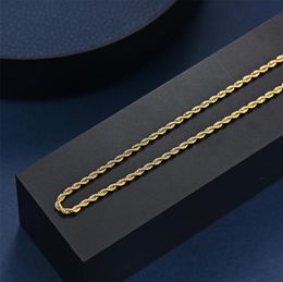 3mm Rope Chain Necklaces Stainless Steel Cuban Chain Classic Choker Mens Women Jewellery Plated Gold Silver Colour Necklace Gift1 2054552584