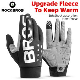 ROCKBROS Bicycle Gloves Unisex Touchscreen Windproof Full Finger Ski Outdoor Camping Hiking Motorcycle Gloves Cycling Equipment 231227