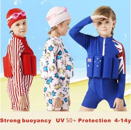 set Beverly kids swimsuit children UV protection floating swimwear life vest buoyancy suit junior swimming suit free shipping