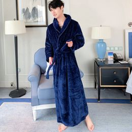 Womens Robe Nightgown Women Winter Couple Thick And Long Flannel Pyjamas Bathrobe Mens Coral Veet Homewear Drop Delivery Ot4Yl