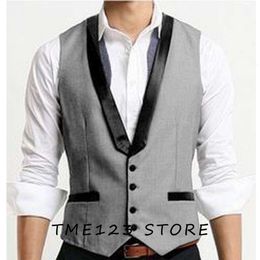 Men's Serge Casual Business Collar Single Breasted Vest Formal Man Ambo Suit Jackets Wang Steampunk Gothic Chaleco Male Vests