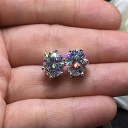 If Fake Refund 10 Times The With Certificate 100% Original 925 Silver 1ct Zirconia Diamond Stud Earrings For Women Gift217G