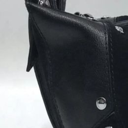 Bags Women's Bags 2022 New British Style Black Leather Rivet Wings Fashion Shoulder Bag Ladies Handbag