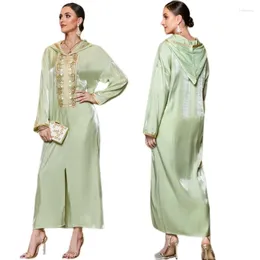 Ethnic Clothing Elegant Muslim Hooded Dress For Women Luxury Embroidery Evening Party Abaya Islamic Dubai Jalabiya Gown S-2XL