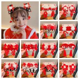 Hair Accessories Flower Hanfu Clip Fashion Pearl Red Colour Tassel Hairpin Chinese Style Plush Ball Bowknot Duckbill Daily