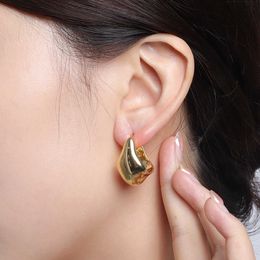 Charm Fashionable and minimalist metal style high-end ring shaped earrings brass 18K genuine gold electroplating Personalised earrings