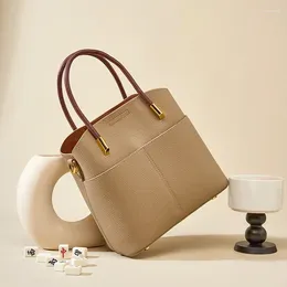 Evening Bags 2023 High Quality Bucket Bag Genuine Leather Shoulder Luxury Handbag Women Designer Ladies Soft Messenger Green