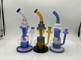 10inch Recycler Bong Glass Hookah 3Colors Percolator 14mm Female Joint with Bowl