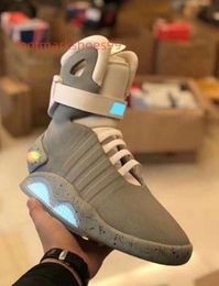 Casual Shoes shoes 2024s new Automatic Laces Air Mag sneakers Marty Mcfly's Led Back To the Future Glow In The Dark Grey Boots Mcflys Sneakers 999