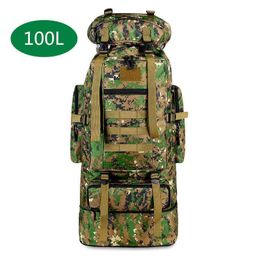 Bags 100L Large Capacity Outdoor Tactical Backpack Mountaineering Camping Hiking Military Molle Waterrepellent Tactical Bag T220801