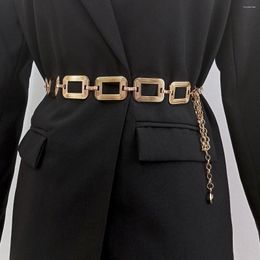 Belts Fashion Gold Chain Belt Female Waist Adjustable Punk Silver Metal For Women High Quality Luxury Dress Pant Chains