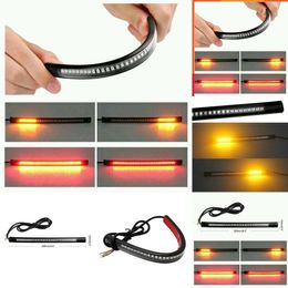 Car New Flexible 48 Led Motorcycle Tail Light Bar Wing Light Rolling Rear Tail Brake Signal Light 3528smd 3014smd Dual Kolo Light