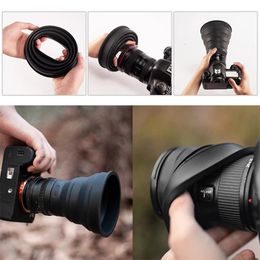 SLR Cameras Lens Hood Folding Silicone Cover 5482MM for DSLR 231226