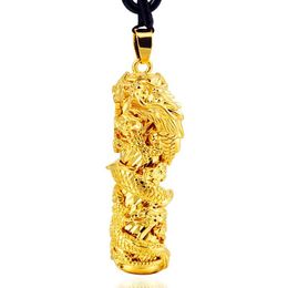 Necklaces BOEYCJR gold Colour Dragon Totem Shap Necklace&Pendant Fashion Jewellery Energy Natural Power Necklace For Men or Women