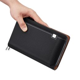 Briefcases Williampolo Mens Wallet Clutch Bag Cow Leather Coin Purse Long Fashion Business Style Men's Handbag Card Bags Soft Key Bag