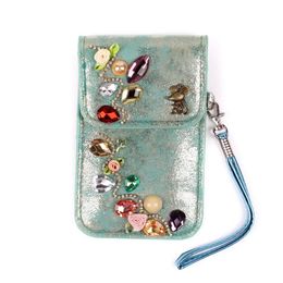 Luxury Jewellery Packaging Bag Snap Fastener PU Leather Bracelet Necklace Earrings Ring Pouch Bag Flower Crystal Pearl Bead Gift 231227