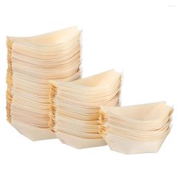 Disposable Dinnerware 100 Pcs Sushi Boat Accessory Dish Tableware Household Dessert Plate Wood Multi-function Bamboo Plates