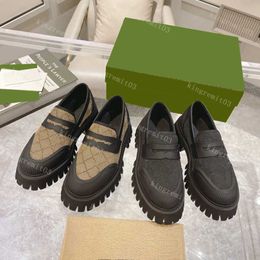 Heren loafers schoenen Designer kleding schoenen Dames lederen loafers G canvas schoenen Platform dikke sneakers Rubberen zool Lady trainers