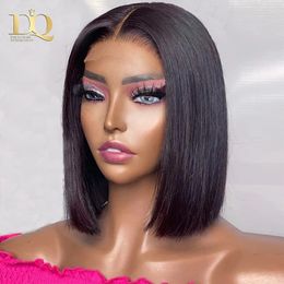 Wear Go Glueless Wig Lace Front Human Hair Wigs For Women 8-18 Inch Brazilian Straight Short Bob 13X4 Lace Frontal Real Wig 231227