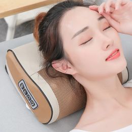 Neck Shoulder Back Leg Body Massage Pillow Electric Shiatsu Acupoint Massager Device Cervical spondylitis relief 231227