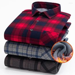 Men's Casual Shirts 7XL8XLPlus-size Double-sided Velvet Autumn And Winter Plaid Long-sleeved Shirt Middle-aged Elderly