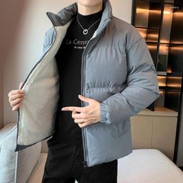 Men's Jackets Plush Oversize Thickened Lamb Cashmere Loose Parkas Stand Up Collar Classic Versatile Windproof Warm Coat L-8XL