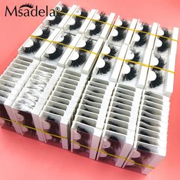 5D 8D Mink Lashes Bulk Wholesale 22-25MM Mink Eyelashes Box Package Makeup Messy Fluffy False Eyelashes Box Package Supplies 231227