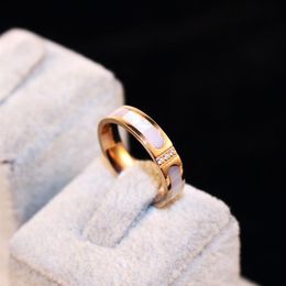 Shell diamond Korean fashion 18k rose gold ring female exquisite luxury temperament women ring Valentine jewelry gift2057