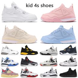 Jumpman 4s Kids Scarpe Sneakers per bambini 4 Basket Baby Basket Red Thunder University Blue Grew Grey Blad Black Lighting Girl Boys Boys Shoe Shoe 6C 5y