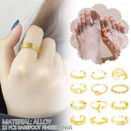 Cluster Rings 12PCS/set Tail Foot Gifts Adjustable Open Toe Set For Women Girl Summer Beach Vacation Kunuckle Finger Jewelry R U9O6
