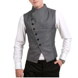 Men's Single Breasted Side Button New Custom Style Design Male Classic Suit Vest Chaleco Hombre