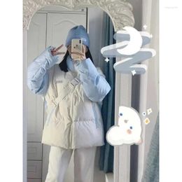 Women's Trench Coats Parkas Jackets Patchwork White Blue Sweet Contrast Colour Outerwear Oversize Preppy Style Women Korean Y2k Stand Collar