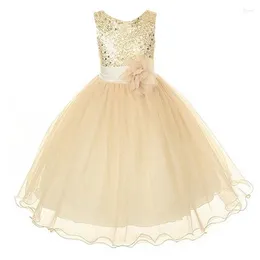 Girl Dresses Style Dress Cute Sequin Sleeveless Vest Princess Lace Baby Kids Party Wedding Bridesmaid Vestido