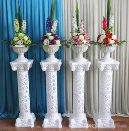 Wreaths Hollow Flower Design Roman Columns White Colour Plastic Pillars Road Cited Wedding Props Event Decoration Supplies