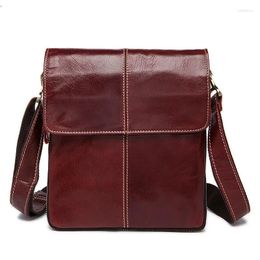 Briefcases Retro Men Tote Casual Briefcase Business Shoulder Thread Leather Male Messenger Bags Iphone Ipad Handbag Men's Bag Flap